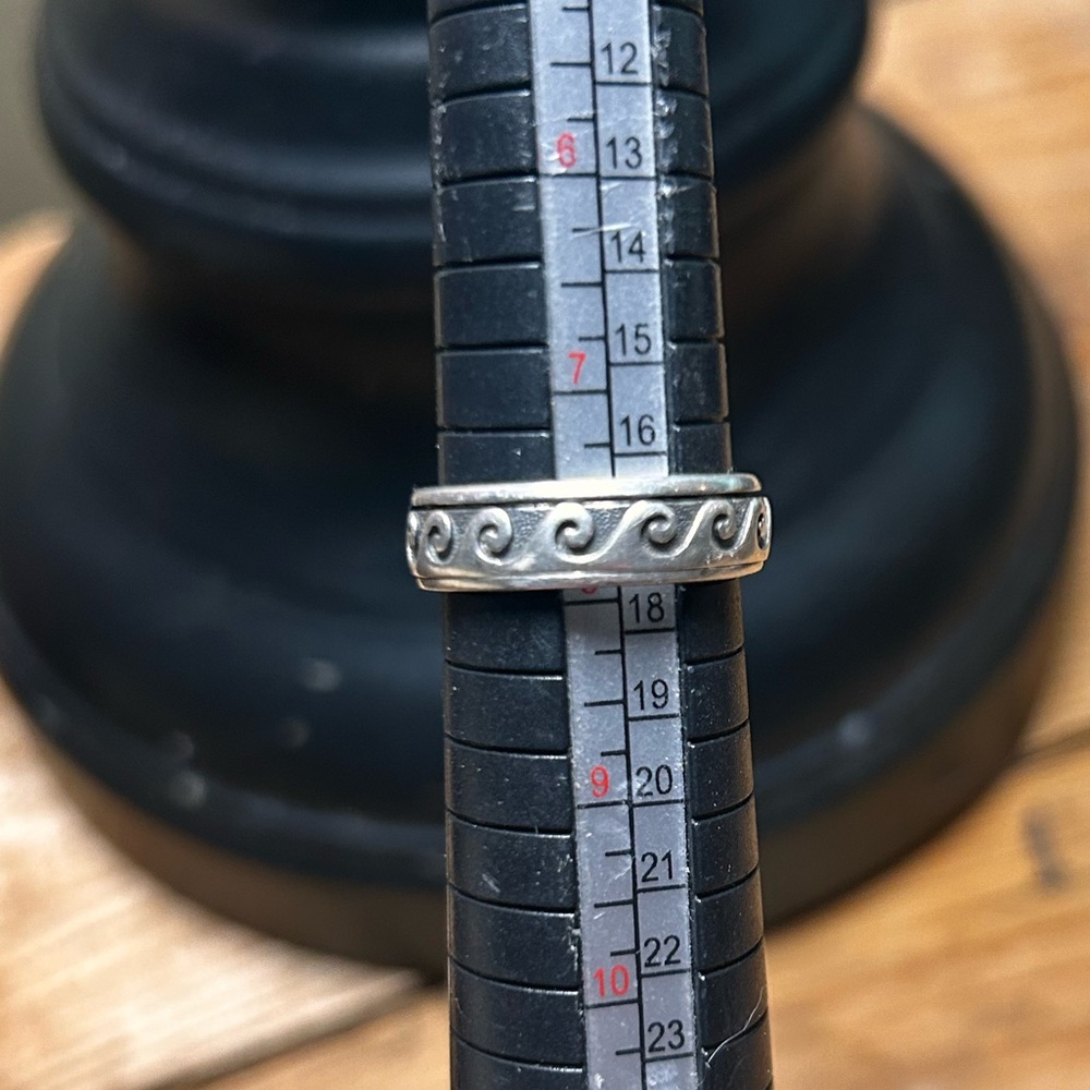 Vintage Peter Stone PSCL Wave Spinner Ring Sterling